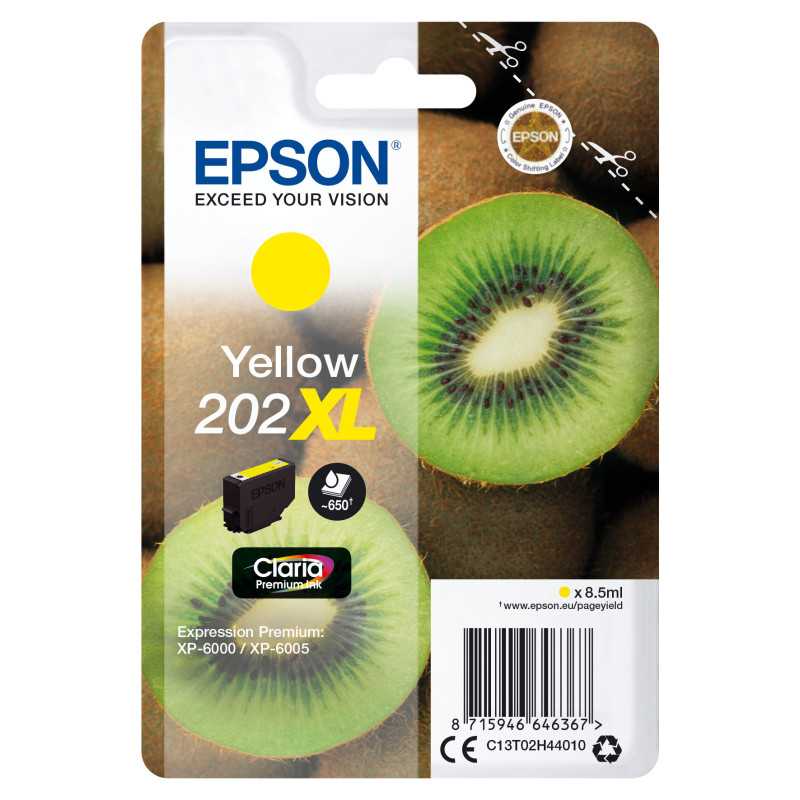 Epson Kiwi Singlepack Yellow 202XL Claria Premium Ink C13T02H44020