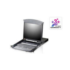 ATEN Switch KVM over IP LCD a due binari Multi-Interface Cat 5 a 8 porte per 1 accesso condiviso locale remoto