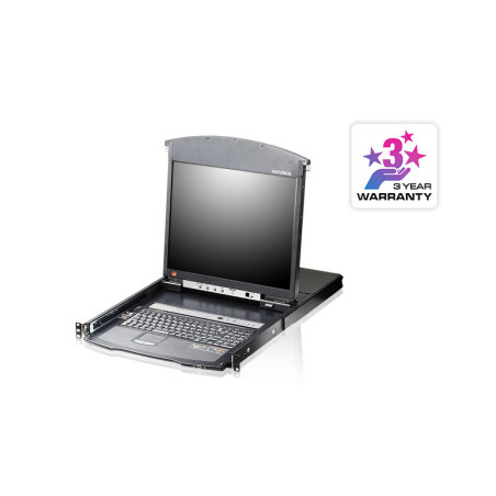 ATEN Switch KVM over IP LCD a due binari Multi-Interface Cat 5 a 8 porte per 1 accesso condiviso locale remoto