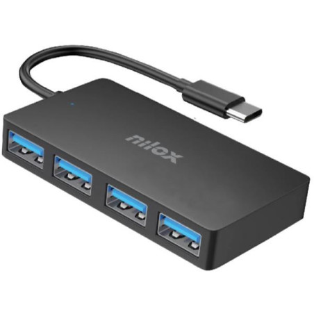 Nilox NXHUBUSC04 hub di interfaccia USB 3.2 Gen 1 (3.1 Gen 1) Type-A 5000 Mbit s Nero