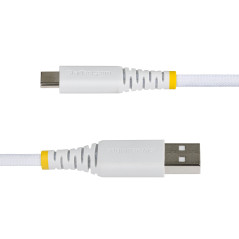 StarTech.com Cavo di Ricarica USB-A a USB-C da 3m Bianco, 15W (3A), Guaina con Doppio Strato Intrecciato in Nylon/TPE, Robusto