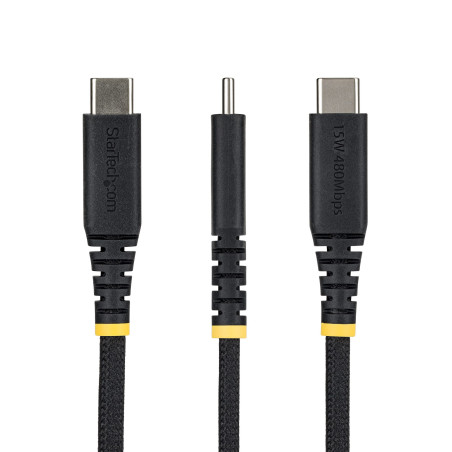 StarTech.com Cavo di Ricarica USB-A a USB-C da 3m, 15W (3A), Guaina con Doppio Strato Intrecciato in Nylon/TPE, Robusto Cavetto