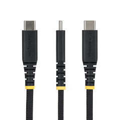 StarTech.com Cavo di Ricarica USB-A a USB-C da 2m, 15W (3A), Guaina con Doppio Strato Intrecciato in Nylon/TPE, Robusto Cavetto