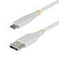 StarTech.com Cavo di Ricarica USB-A a USB-C da 2m Bianco, 15W (3A), Guaina con Doppio Strato Intrecciato in Nylon/TPE, Robusto StarTech.com Cavo di Ricarica USB-A a USB-C da 2m Bianco, 15W (3A), Guaina con Doppio Strato Intrecciato in Nylon/TPE, Robusto