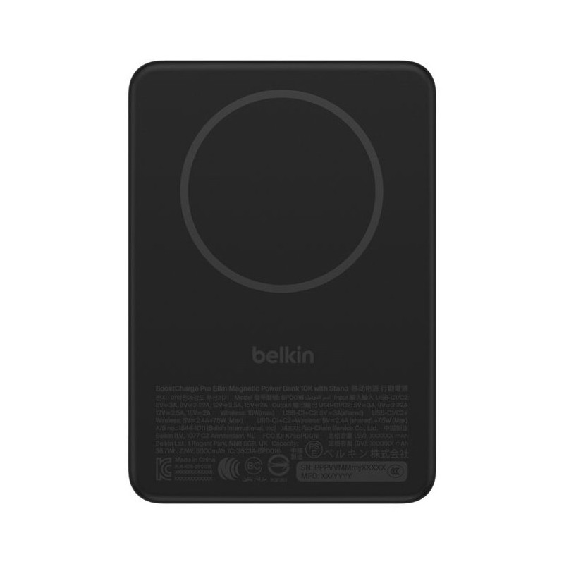 Belkin BPD016HQBK batteria portatile 5000 mAh Carica wireless Nero