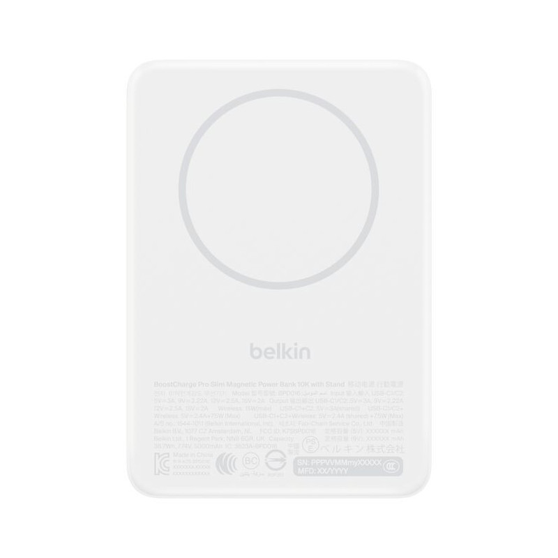 Belkin BPD016hqWH 5000 mAh Carica wireless Bianco