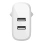 Belkin CARICABATTERIE 2 PORTE USBA, CAVO USB-A A LIGH. 1M