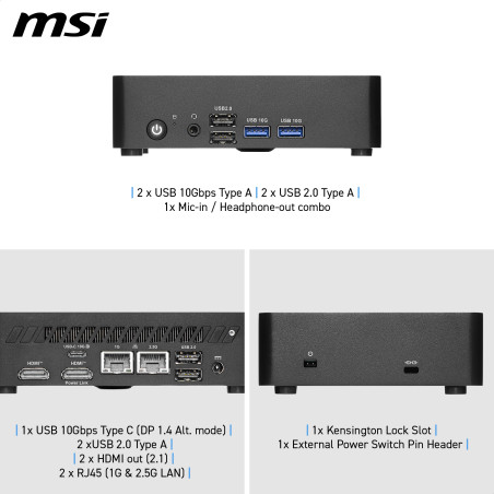 MSI Cubi NUC TWG S-006BEU USFF Nero N150 Intel SoC BGA 1264 3,6 GHz