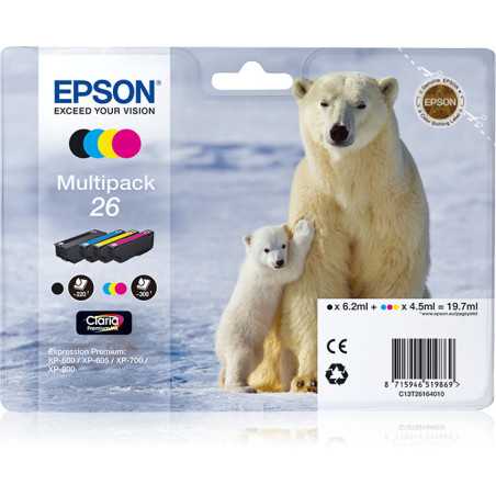 Epson Polar bear Multipack 26 (4 colori: NCMG) C13T26164010