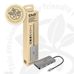 CLUB3D CSV-1593 replicatore di porte e docking station per laptop USB 3.2 Gen 1 (3.1 Gen 1) Type-C Metallico