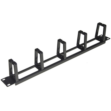 LINK Listello Guidacavi Forato Per Armadi 19" (1 Unita') Nero Con 5 Ganci
