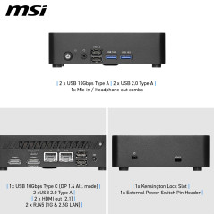 MSI Cubi NUC TWG N250 BB USFF Nero Intel SoC BGA 1264 3,8 GHz