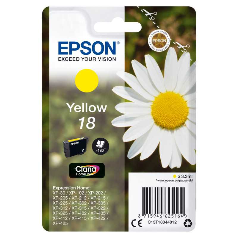 Epson Daisy Cartuccia Margherita Giallo Inchiostri Claria Home 18 C13T18044012 Epson Daisy Cartuccia Margherita Giallo Inchiostri Claria Home 18 C13T18044012