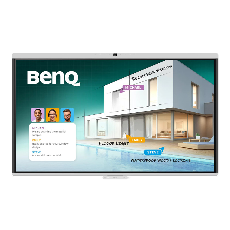 BenQ CM7505 lavagna interattiva 190,5 cm (75") 3840 x 2160 Pixel Touch screen Bianco USB / Bluetooth
