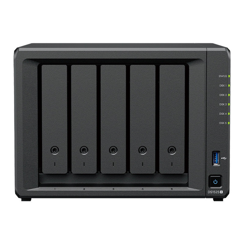 Synology DiskStation DS1525neo+ NAS Desktop AMD Ryzen V1500B 4 GB DDR4 0 TB Synology DSM Nero Synology DiskStation DS1525neo+ NAS Desktop AMD Ryzen V1500B 4 GB DDR4 0 TB Synology DSM Nero