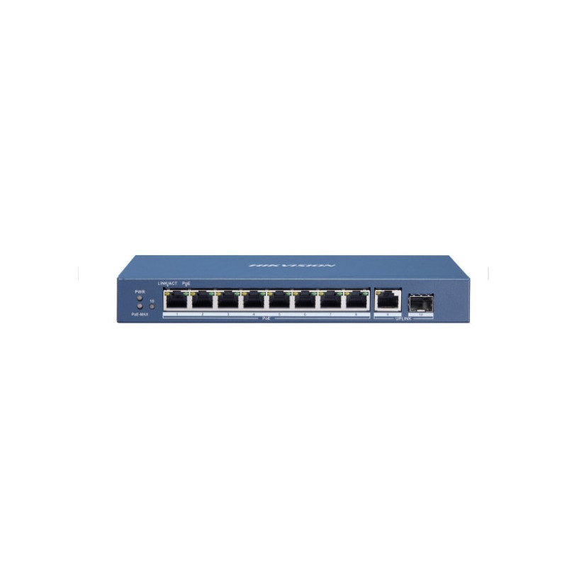 Hikvision DS-3E0510P-E/M switch di rete Non gestito L2 Gigabit Ethernet (10/100/1000) Supporto Power over Ethernet (PoE) Blu Hikvision DS-3E0510P-E/M switch di rete Non gestito L2 Gigabit Ethernet (10/100/1000) Supporto Power over Ethernet (PoE) Blu