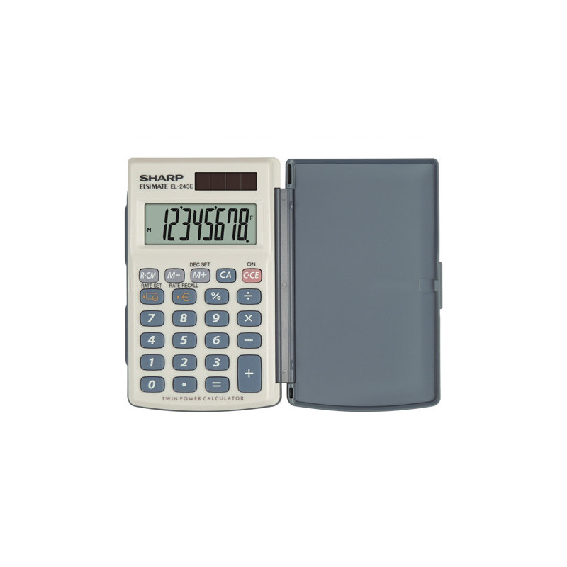 Sharp EL-243E calcolatrice Tasca Calcolatrice di base Grigio, Bianco Sharp EL-243E calcolatrice Tasca Calcolatrice di base Grigio, Bianco