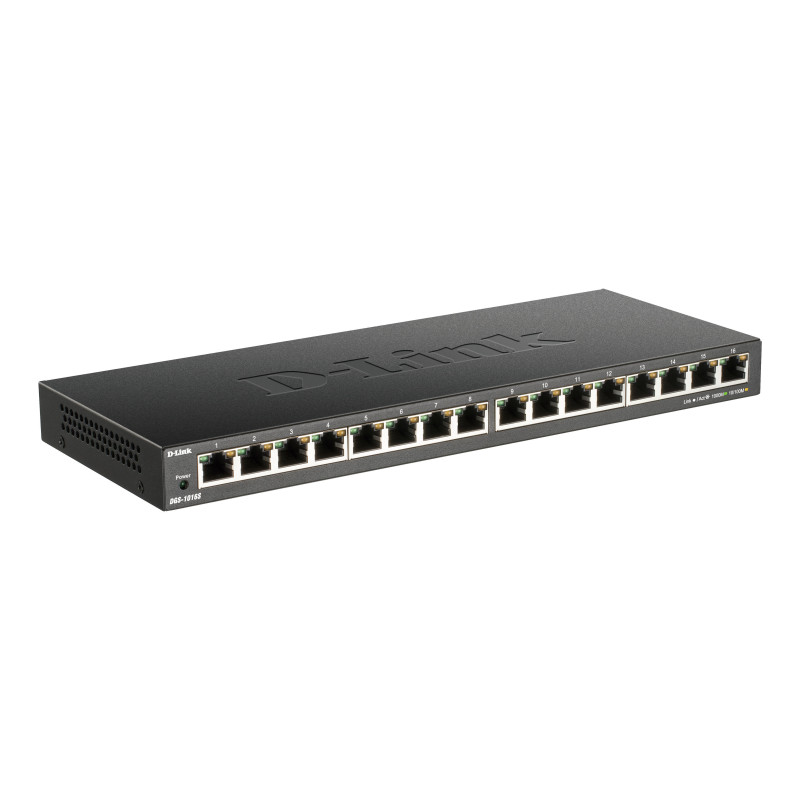 D-Link DGS-1016S switch di rete Non gestito Gigabit Ethernet (10/100/1000) Nero D-Link DGS-1016S switch di rete Non gestito Gigabit Ethernet (10/100/1000) Nero