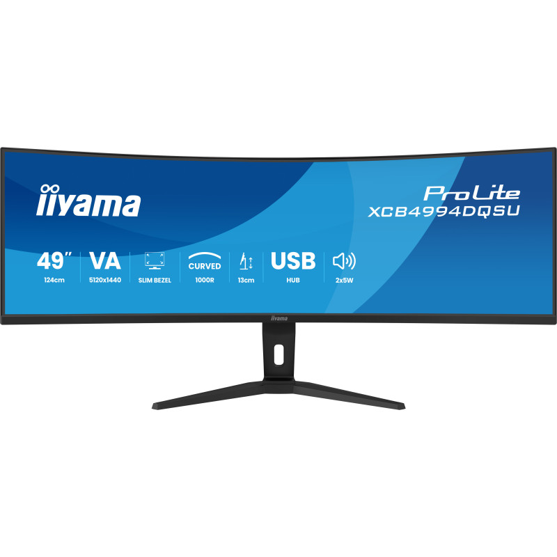 iiyama ProLite XCB4994DQSU-B1 Monitor PC 124,5 cm (49") 5120 x 1440 Pixel Dual QHD LCD Nero