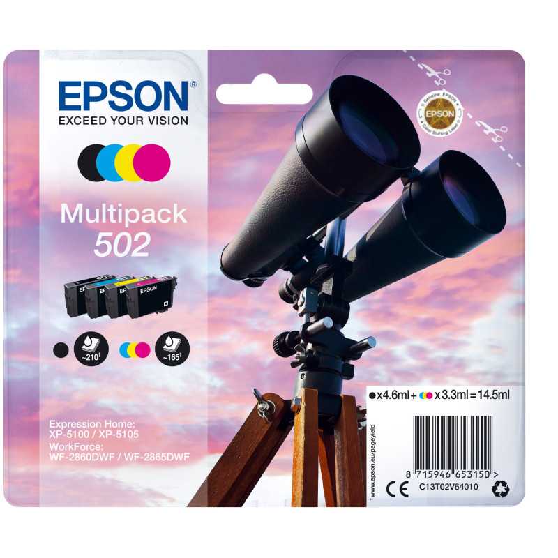 Epson Multipack 4-colours 502 Ink C13T02V64020 Epson Multipack 4-colours 502 Ink C13T02V64020
