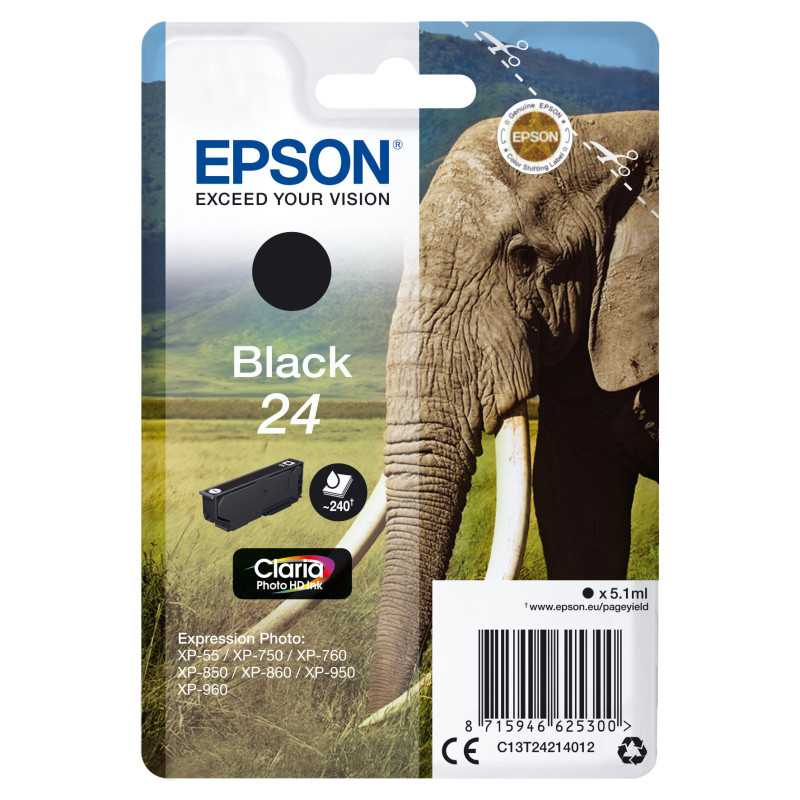 Epson Elephant Cartuccia Nero C13T24214022 Epson Elephant Cartuccia Nero C13T24214022