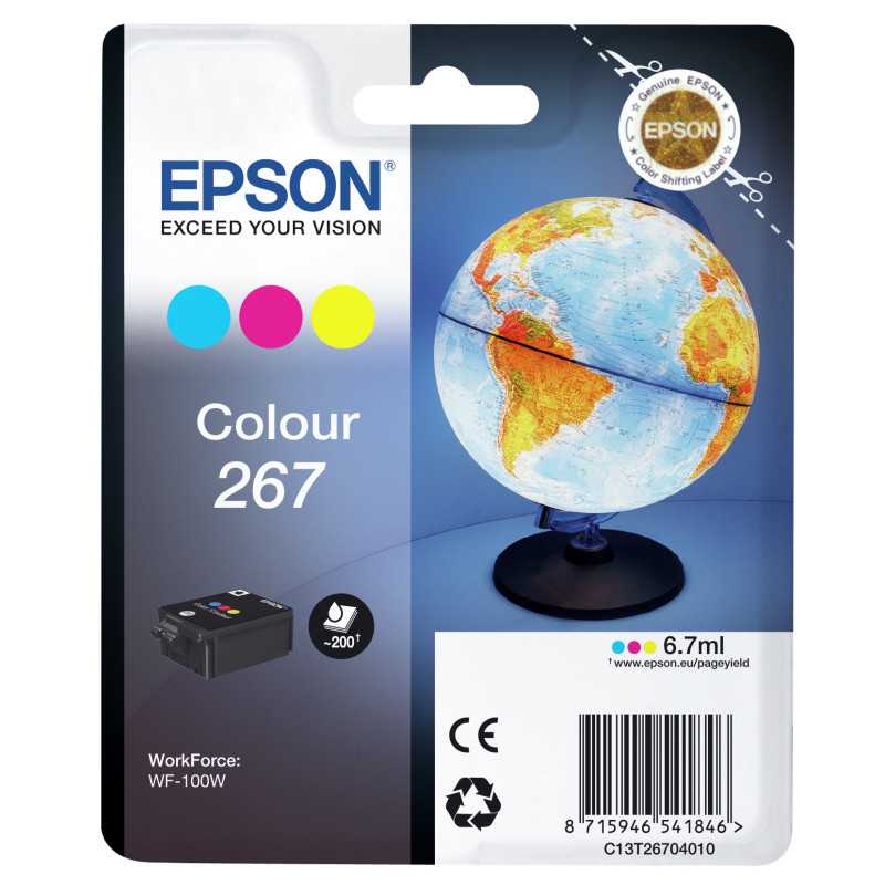 Epson Globe Singlepack Colour 267 ink cartridge C13T26704010 Epson Globe Singlepack Colour 267 ink cartridge C13T26704010