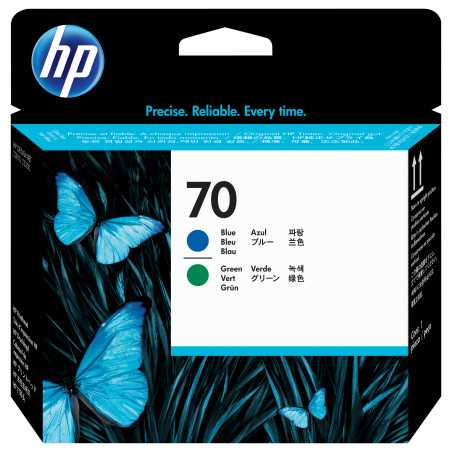 HP Testina di stampa blu e verde DesignJet 70