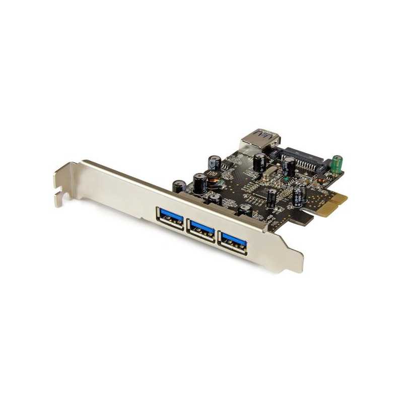 StarTech.com Scheda Espansione PCI Express USB 3.0 SuperSpeed a 4 porte ( 3 esterne, 1 interna ) PEXUSB3S42