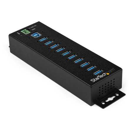 StarTech.com Hub USB 3.0 industriale a 10 porte con adattatore di alimentazione - Protezione contro le sovratensioni  HB30A10AME