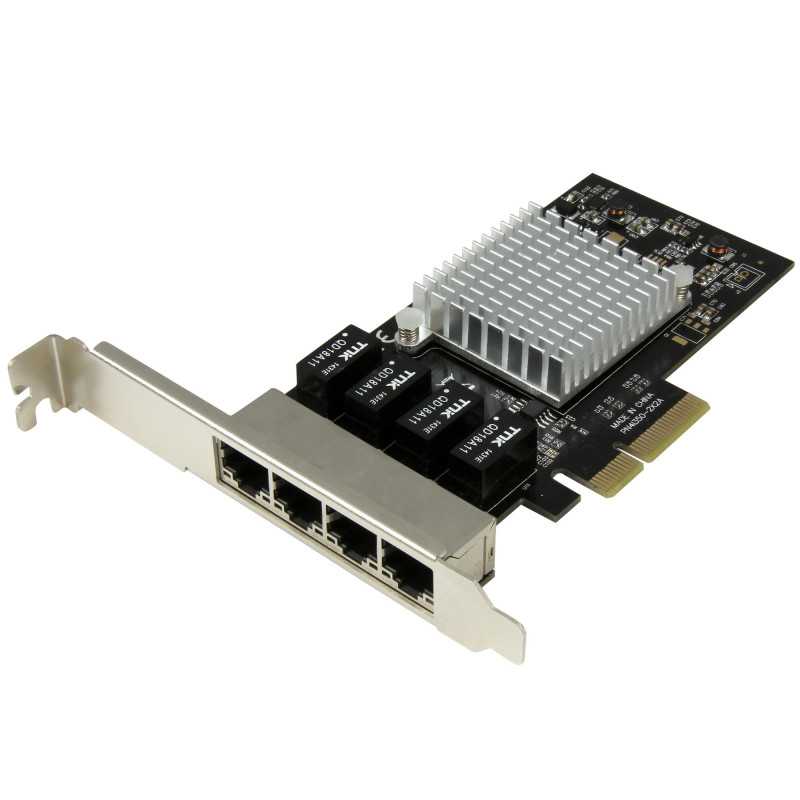 StarTech.com Scheda di rete PCIe Gigabit Power over Ethernet a 4 porte - Adattatore PCI express - Intel I350 NIC ST4000SPEXI