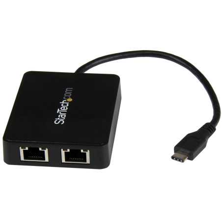 StarTech.com Adattatore di Rete USB-C a doppia uscita Ethernet Gigabit con porta USB tipo-A US1GC301AU2R