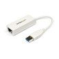 StarTech.com Adattatore di rete NIC USB 3.0 a Ethernet Gigabit RJ45 10/100/1000 Mb/s - M/F Bianco USB31000SW StarTech.com Adattatore di rete NIC USB 3.0 a Ethernet Gigabit RJ45 10/100/1000 Mb/s - M/F Bianco USB31000SW