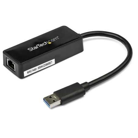 StarTech.com Adattatore USB 3.0 a Ethernet Gigabit (RJ45) - Scheda di rete NIC esterna con porta USB integrata - Ne USB31000SPTB