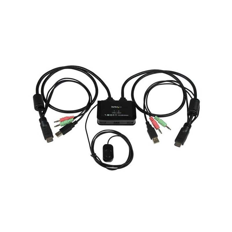 StarTech.com Switch KVM cavo HDMI USB 2 porte con audio e switch remoto – Alimentazione USB SV211HDUA