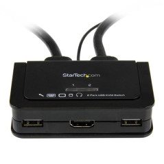 StarTech.com Switch KVM cavo HDMI USB 2 porte con audio e switch remoto – Alimentazione USB SV211HDUA
