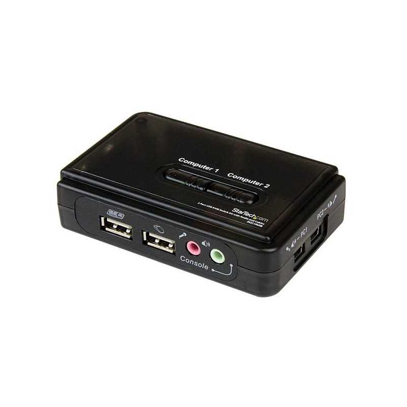 StarTech.com Switch KVM a 2 porte VGA USB con audio e cavi - Commutatore VGA USB a doppia porta SV211KUSB