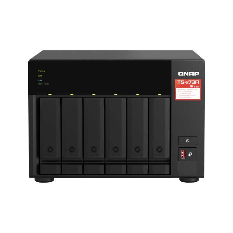 QNAP TS-673A NAS Tower Ryzen Embedded V1500B 8 GB DDR4 0 TB QNAP Turbo System Nero TS-673A-8G
