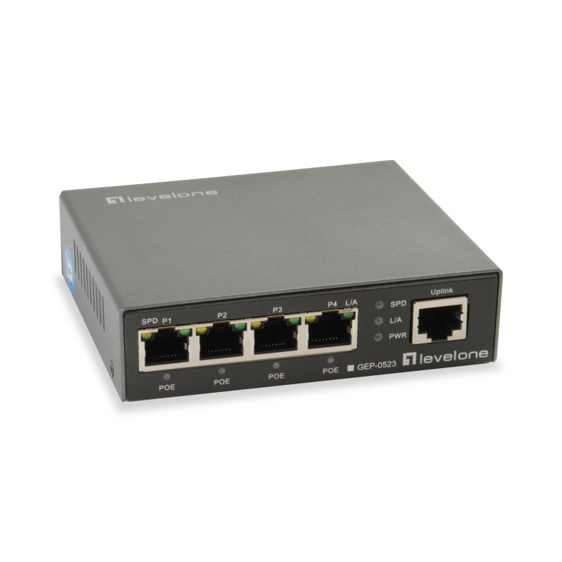 LevelOne GEP-0523 switch di rete Gigabit Ethernet (10/100/1000) Supporto Power over Ethernet (PoE) Nero LevelOne GEP-0523 switch di rete Gigabit Ethernet (10/100/1000) Supporto Power over Ethernet (PoE) Nero