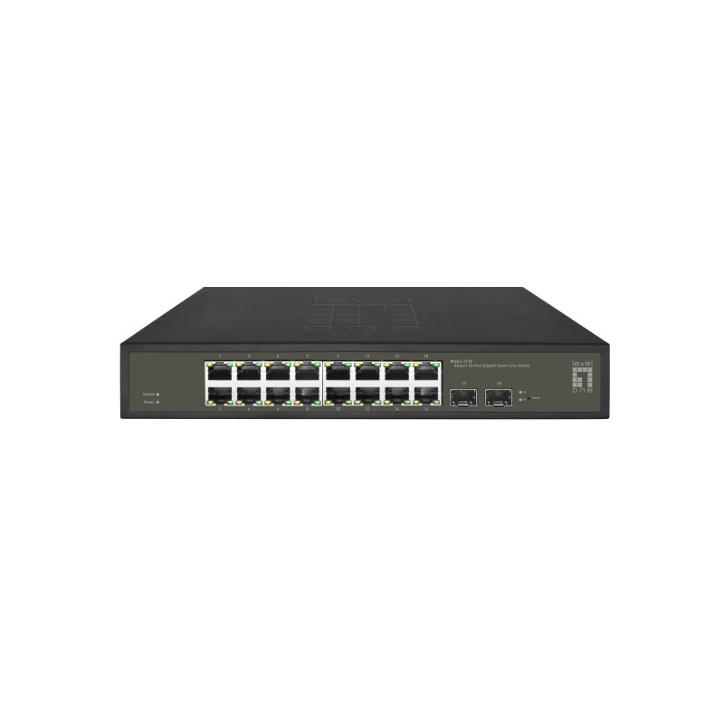LevelOne GES-2118 switch di rete Gestito L2 Gigabit Ethernet (10/100/1000) Nero LevelOne GES-2118 switch di rete Gestito L2 Gigabit Ethernet (10/100/1000) Nero