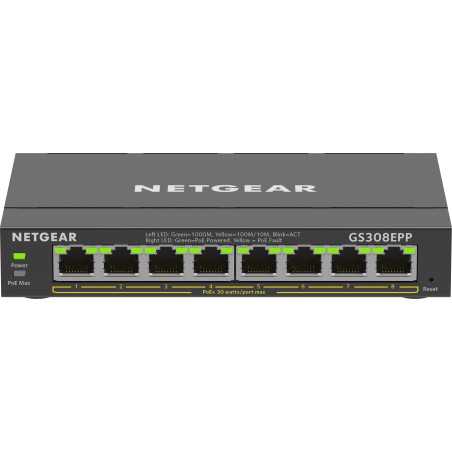 NETGEAR 8-Port Gigabit Ethernet High-Power PoE+ Plus Switch (GS308EPP) Gestito L2/L3 Gigabit Ethernet (10/100/10 GS308EPP-100PES