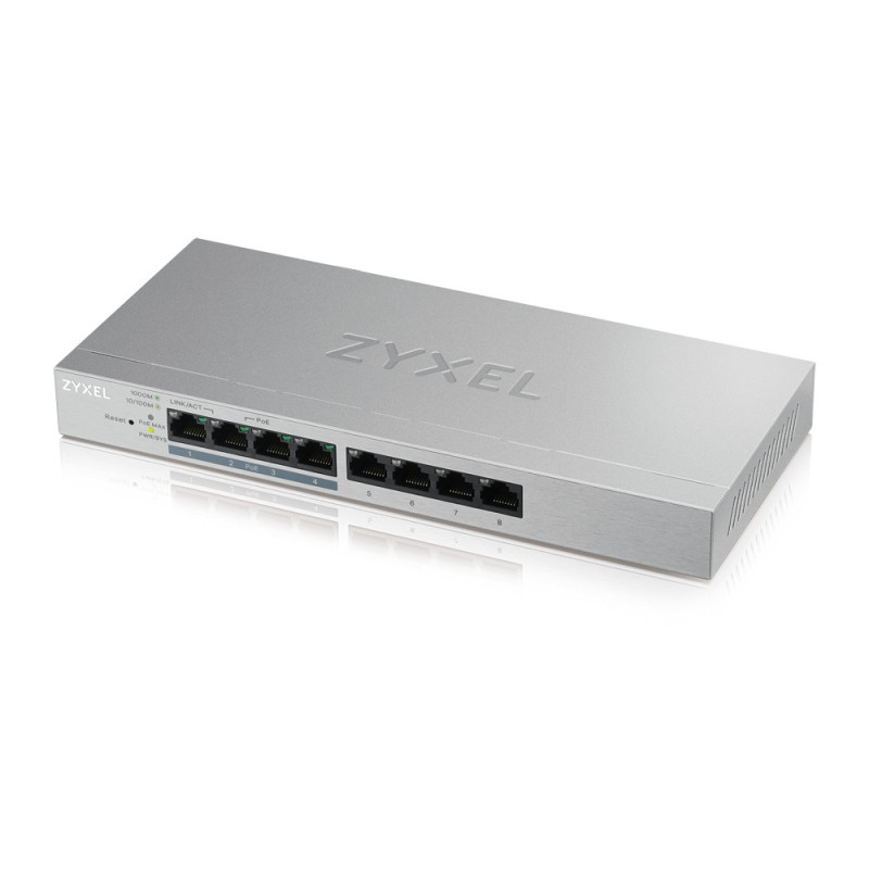 Zyxel GS1200-8HP v2 Gestito Gigabit Ethernet (10/100/1000) Supporto Power over Ethernet (PoE) Grigio Zyxel GS1200-8HP v2 Gestito Gigabit Ethernet (10/100/1000) Supporto Power over Ethernet (PoE) Grigio