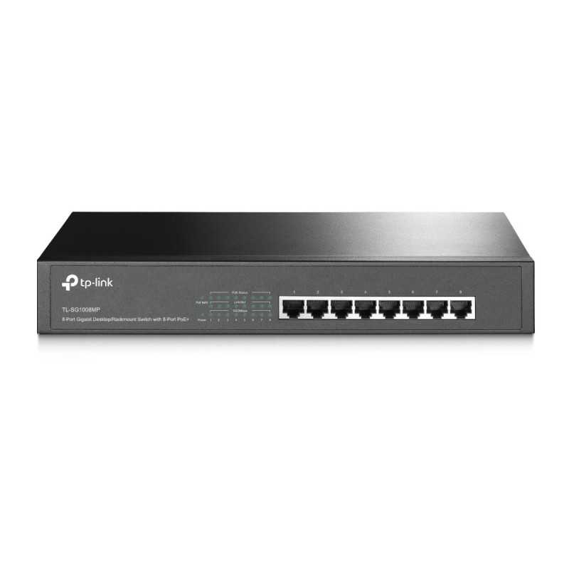 TP-Link TL-SG1008MP Non gestito Gigabit Ethernet (10/100/1000) Supporto Power over Ethernet (PoE) 1U Nero TP-Link TL-SG1008MP Non gestito Gigabit Ethernet (10/100/1000) Supporto Power over Ethernet (PoE) 1U Nero