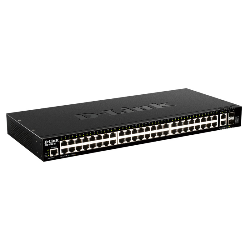 D-Link DGS-1520-52/E switch di rete Gestito L3 10G Ethernet (100/1000/10000) 1U Nero D-Link DGS-1520-52/E switch di rete Gestito L3 10G Ethernet (100/1000/10000) 1U Nero