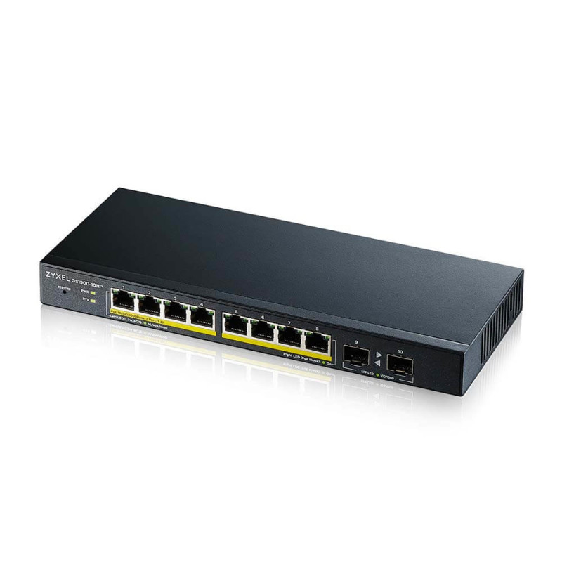 Zyxel GS1900-10HP Gestito L2 Gigabit Ethernet (10/100/1000) Supporto Power over Ethernet (PoE) Nero Zyxel GS1900-10HP Gestito L2 Gigabit Ethernet (10/100/1000) Supporto Power over Ethernet (PoE) Nero