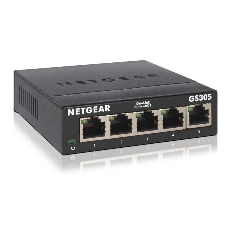 NETGEAR GS305 Non gestito L2 Gigabit Ethernet (10/100/1000) Nero GS305-300PES