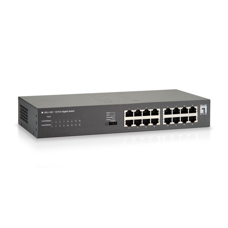 LevelOne GEU-1621 switch di rete Gigabit Ethernet (10/100/1000) Grigio LevelOne GEU-1621 switch di rete Gigabit Ethernet (10/100/1000) Grigio
