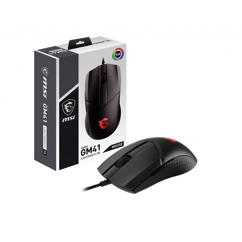 MSI Clutch GM41 Lightweight V2 mouse Gaming Ambidestro USB tipo A Ottico 16000 DPI MSI Clutch GM41 Lightweight V2 mouse Gaming Ambidestro USB tipo A Ottico 16000 DPI