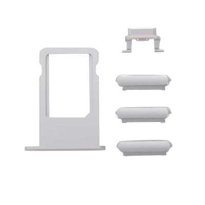 3 In 1 Volume Key Kit + Power + Sim Port For Iphone 6S Silver
