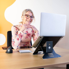 R-Go Tools RGORIDOCBL supporto per laptop Supporto per computer portatile Nero 55,9 cm (22")