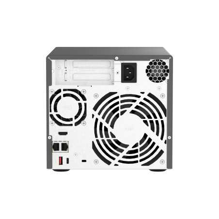 QNAP TVS-H474 NAS Tower Intel® Pentium® G7400 8 GB DDR4 0 TB QuTS hero Nero TVS-H474-PT-8G